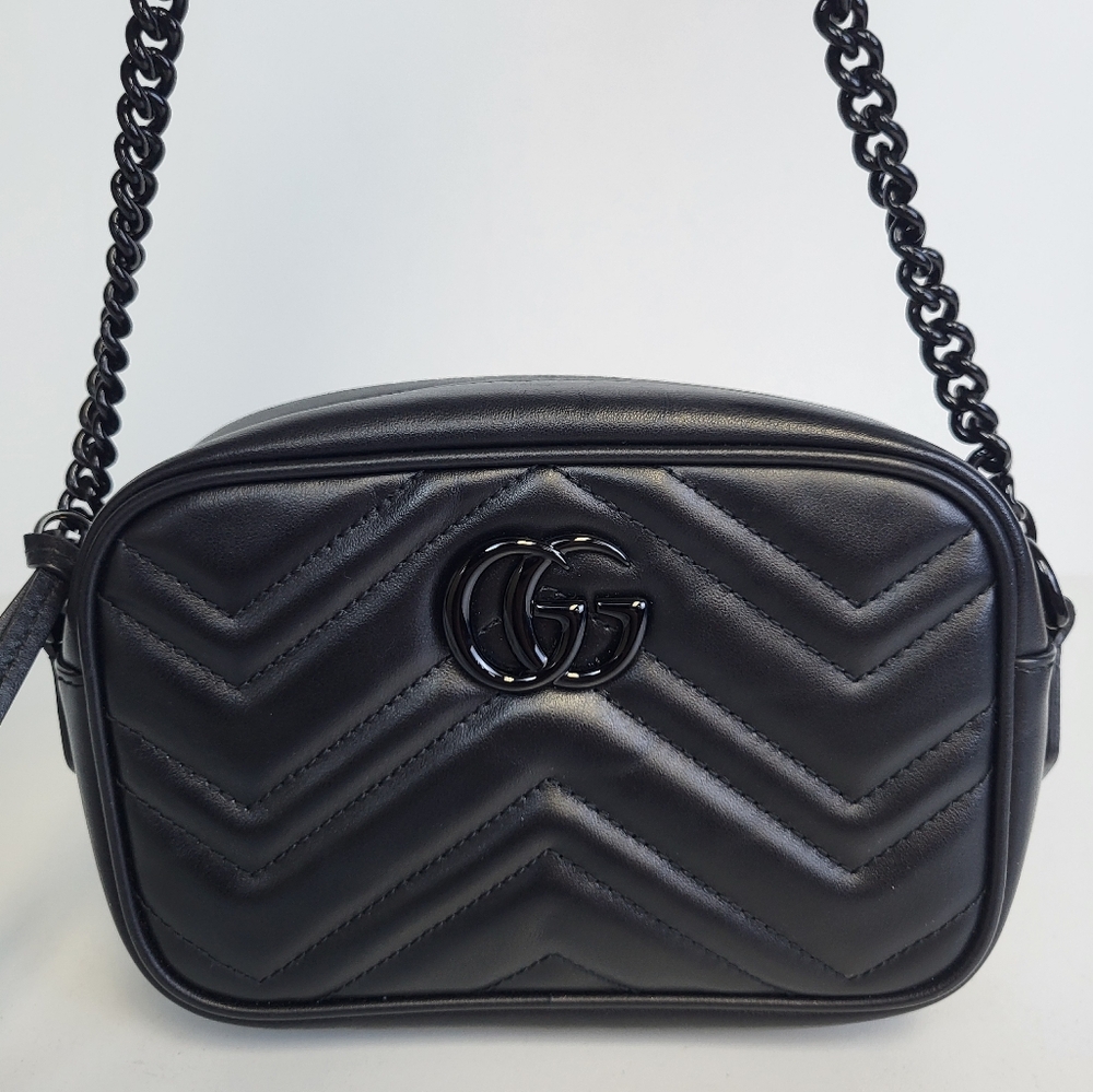 Gucci Marmot Mini Shoulder Bag Black Leather